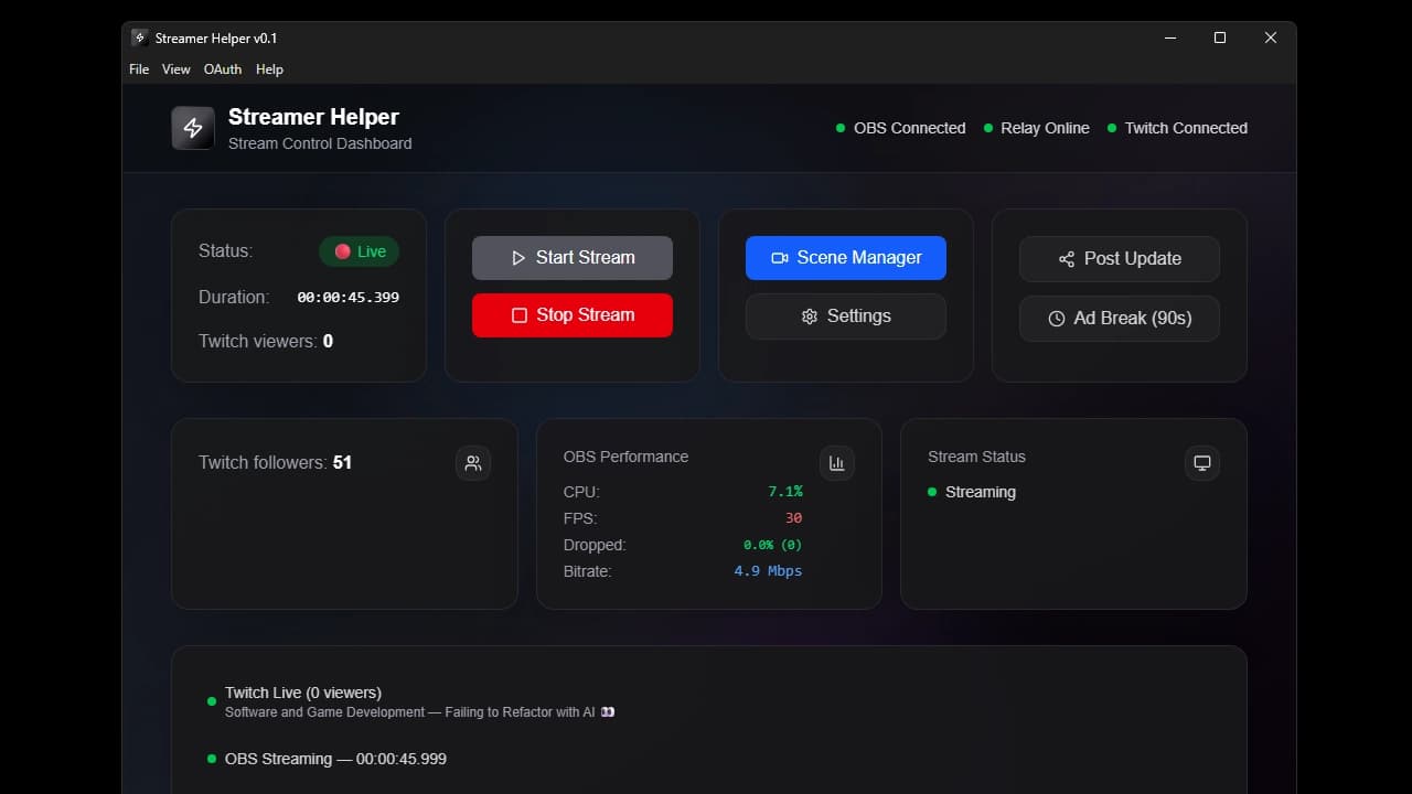 Streamer Helper Screenshot 1